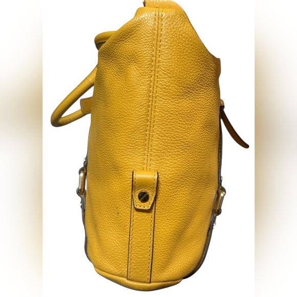 Michael Kors Hamilton North-South Yellow Pebble Leather Tote Bag - Picture 6 of 14